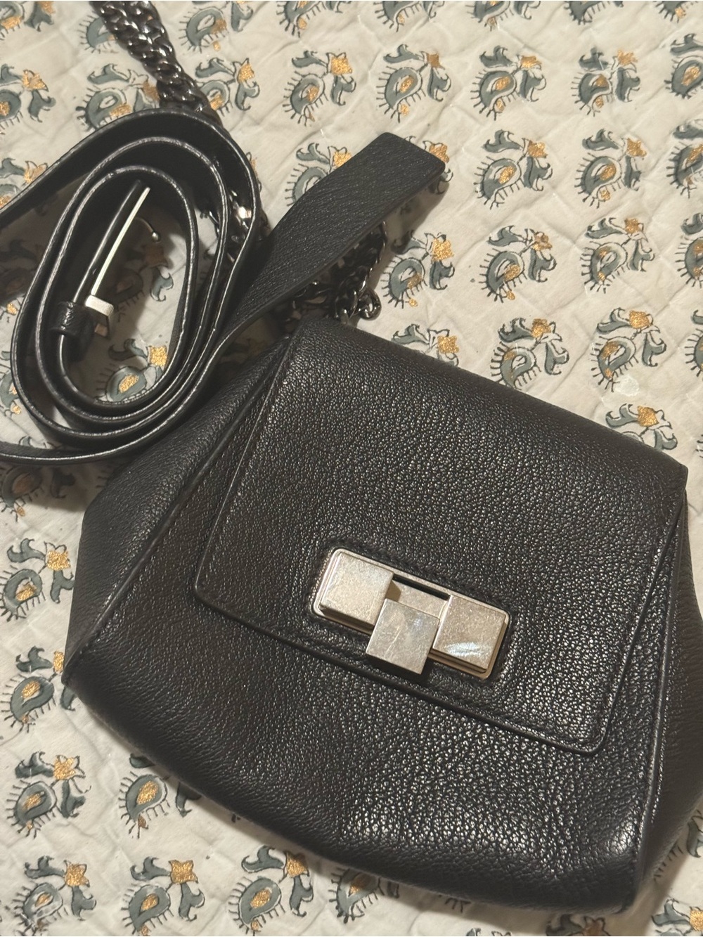 Bottega Veneta Black Pebbled Leather Mini Bum Bag or Belt Bag with Silver Hardwa